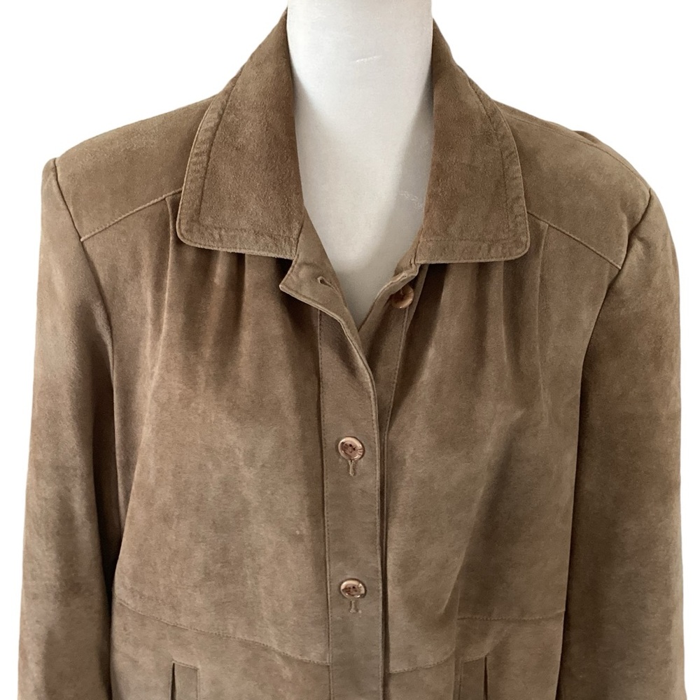 Orvis Suede Leather Button Down Jacket Large - image 2
